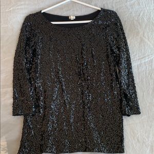 Jcrew Black Sequin Top Size S